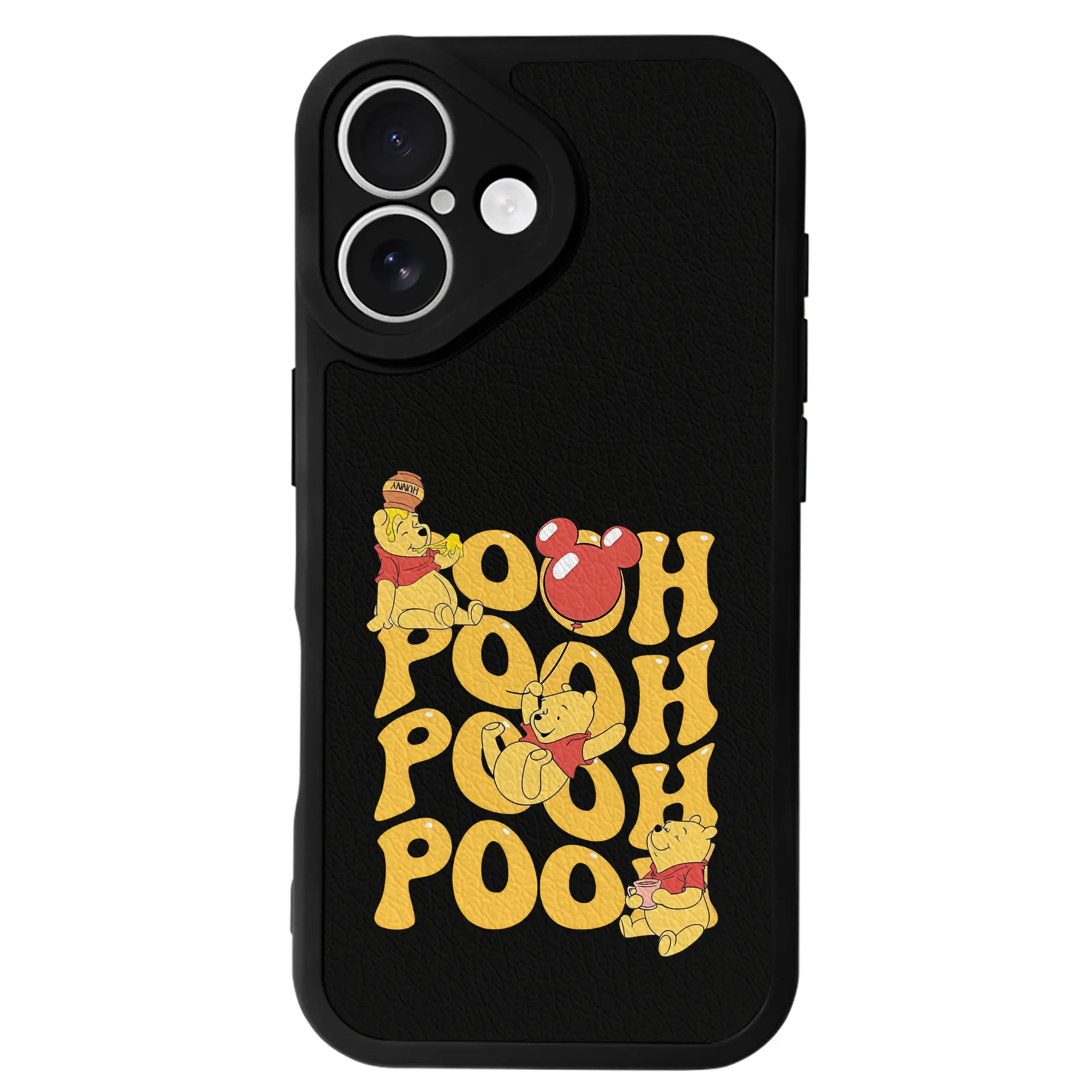 プーさん グッズ くまのプーさん - IPhone 16シリーズ対応 ・ シリコンスマホケース ・ レザー調 ・ 高精度フィット ・ 耐衝撃 ・ ワイヤレス充電対応 ・ 精密カット